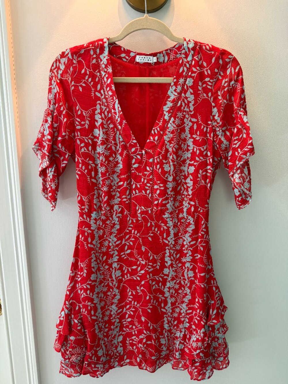 Tanya Taylor Red Floral Dress